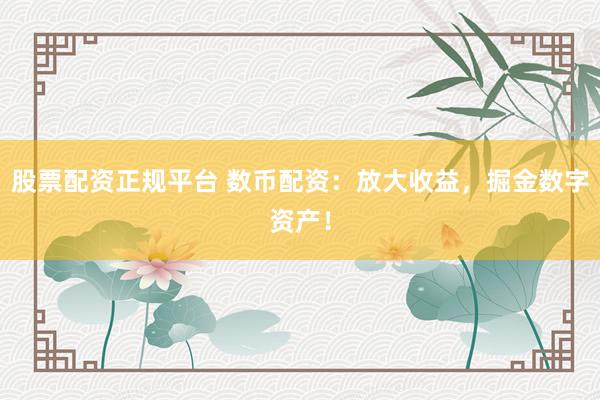 股票配资正规平台 数币配资：放大收益，掘金数字资产！