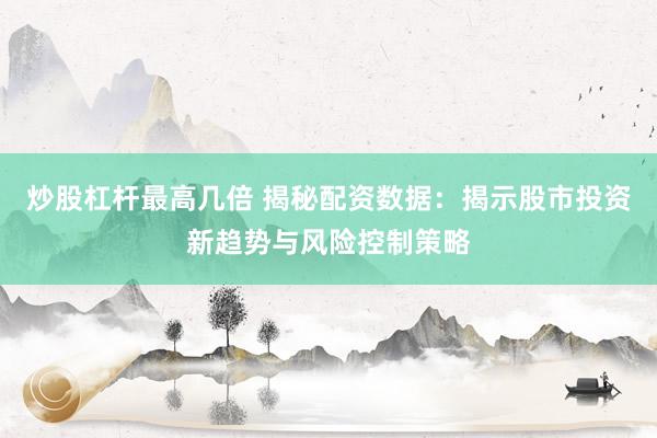炒股杠杆最高几倍 揭秘配资数据：揭示股市投资新趋势与风险控制策略