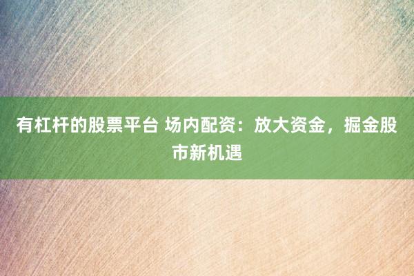 有杠杆的股票平台 场内配资：放大资金，掘金股市新机遇