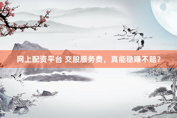 网上配资平台 交股服务费，真能稳赚不赔？