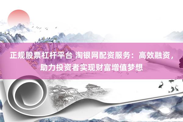 正规股票杠杆平台 淘银网配资服务：高效融资，助力投资者实现财富增值梦想