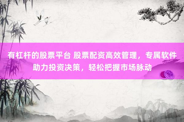 有杠杆的股票平台 股票配资高效管理，专属软件助力投资决策，轻松把握市场脉动
