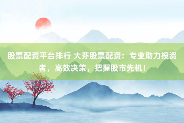 股票配资平台排行 大芬股票配资:专业助力投资者,高效决策,把握股市先机!