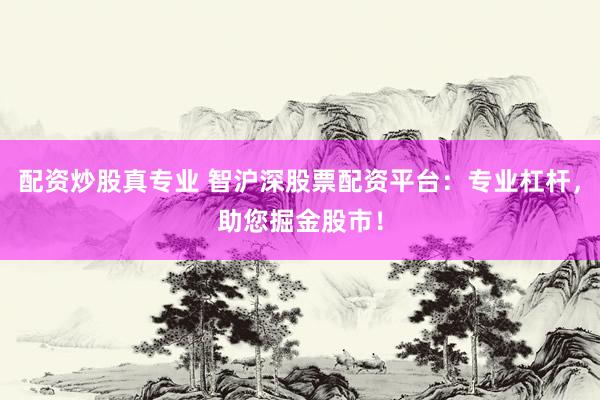 配资炒股真专业 智沪深股票配资平台:专业杠杆,助您掘金股市!