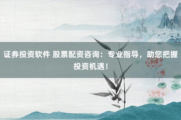 证券投资软件 股票配资咨询:专业指导,助您把握投资机遇!