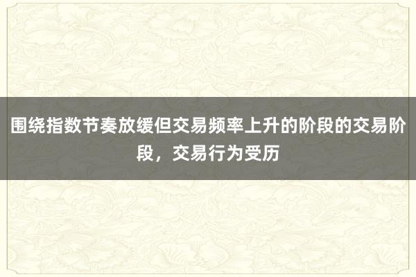 围绕指数节奏放缓但交易频率上升的阶段的交易阶段，交易行为受历
