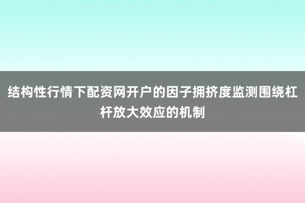 结构性行情下配资网开户的因子拥挤度监测围绕杠杆放大效应的机制
